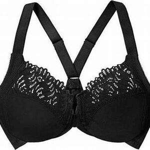 Glamorise Elegance Front Close T Back Wonderwire Bra Black US 38C
